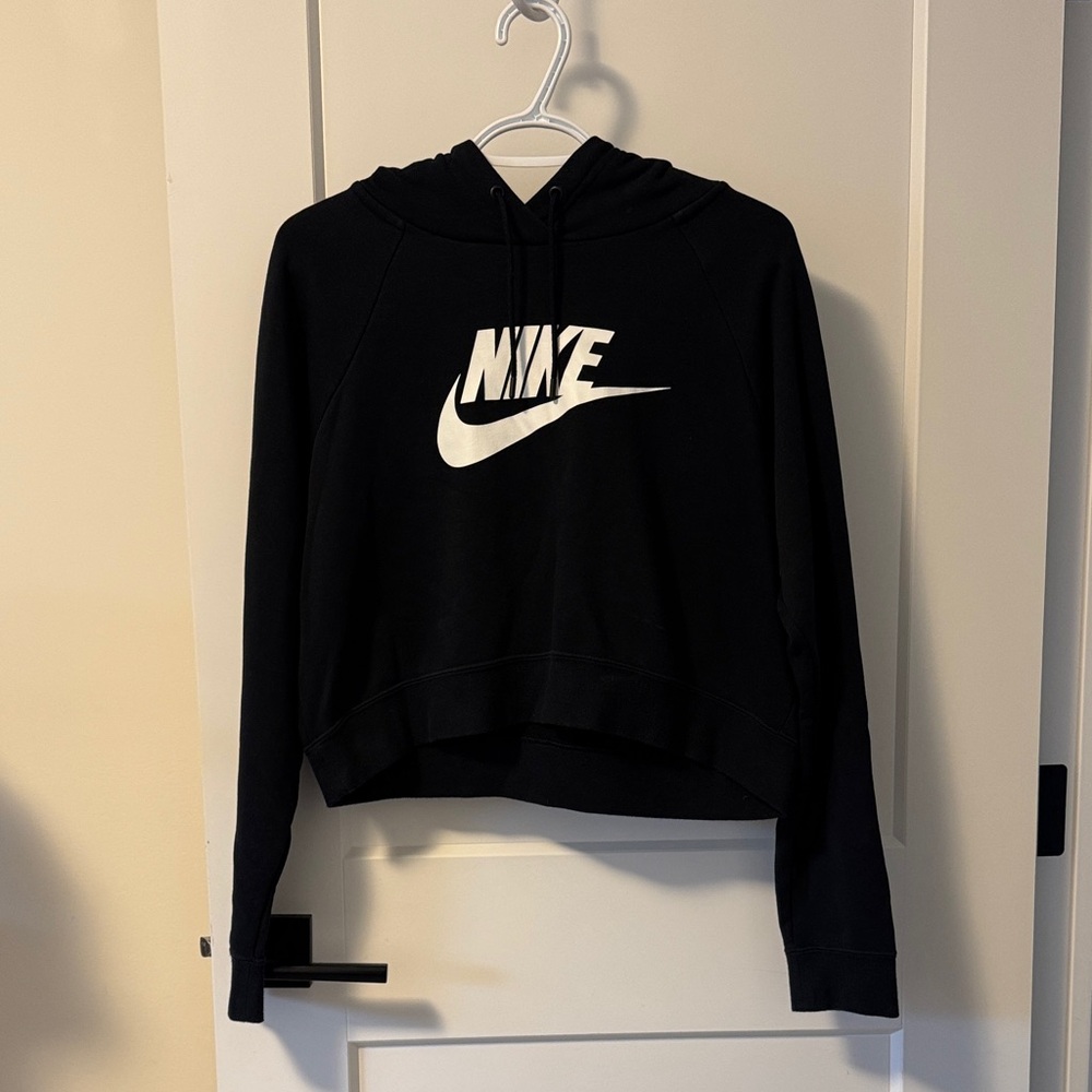 Nike Women's Black and White Logo Hoodie